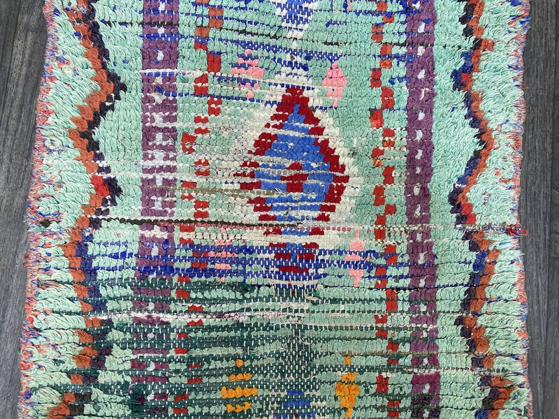 Vintage Moroccan Handknotted Rug - Geometric-lobo-lobo nosara