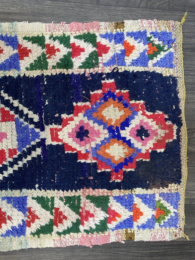 Vintage Moroccan Handknotted Rug - Geometric Traditional-lobo-lobo nosara