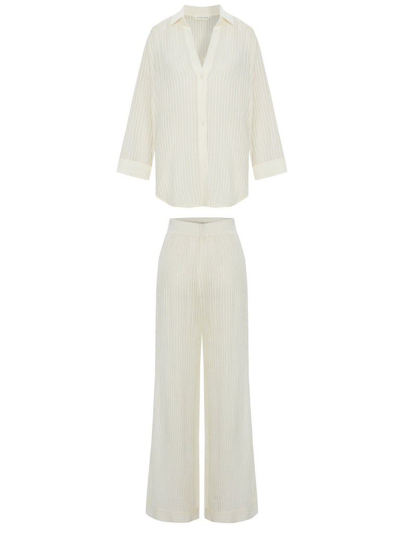 Voyage Set - White Stripes-The Handloom-lobo nosara