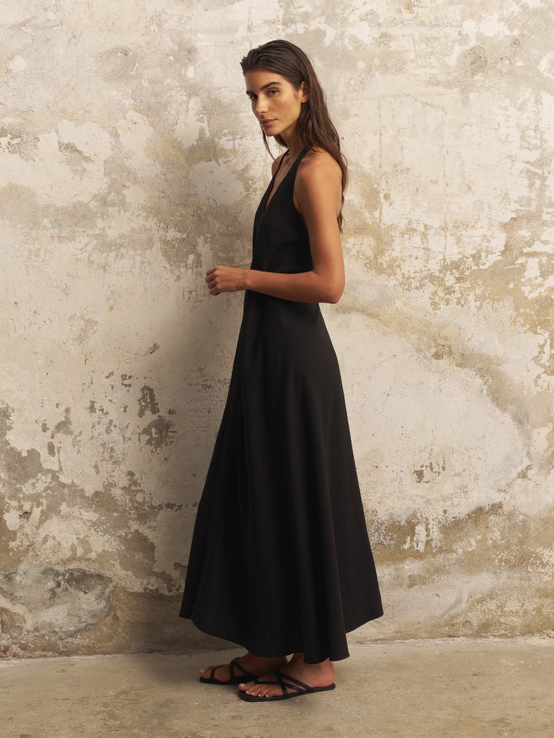 Zoe Maxi Dress - Black-The Handloom-lobo nosara