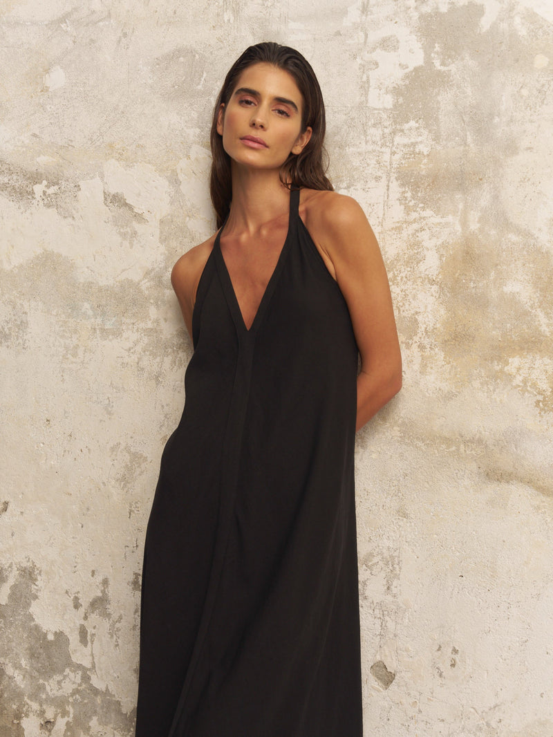 Zoe Maxi Dress - Black-The Handloom-lobo nosara