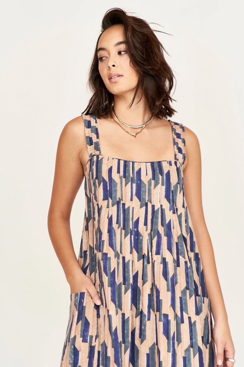 Zuma Dress Cerulean Rainfall-MIRTH-lobo nosara