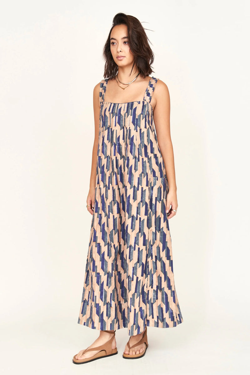 Zuma Dress Cerulean Rainfall-MIRTH-lobo nosara
