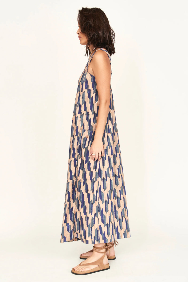 Zuma Dress Cerulean Rainfall-MIRTH-lobo nosara