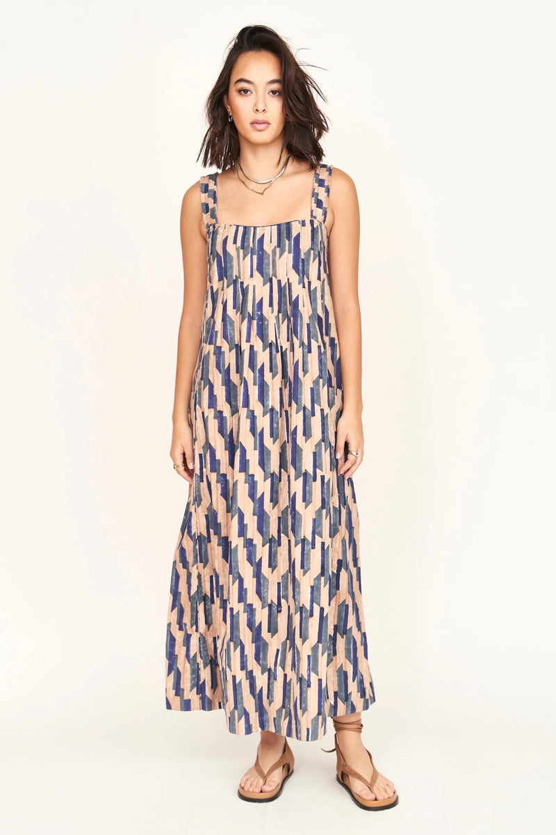 Zuma Dress Cerulean Rainfall-MIRTH-lobo nosara