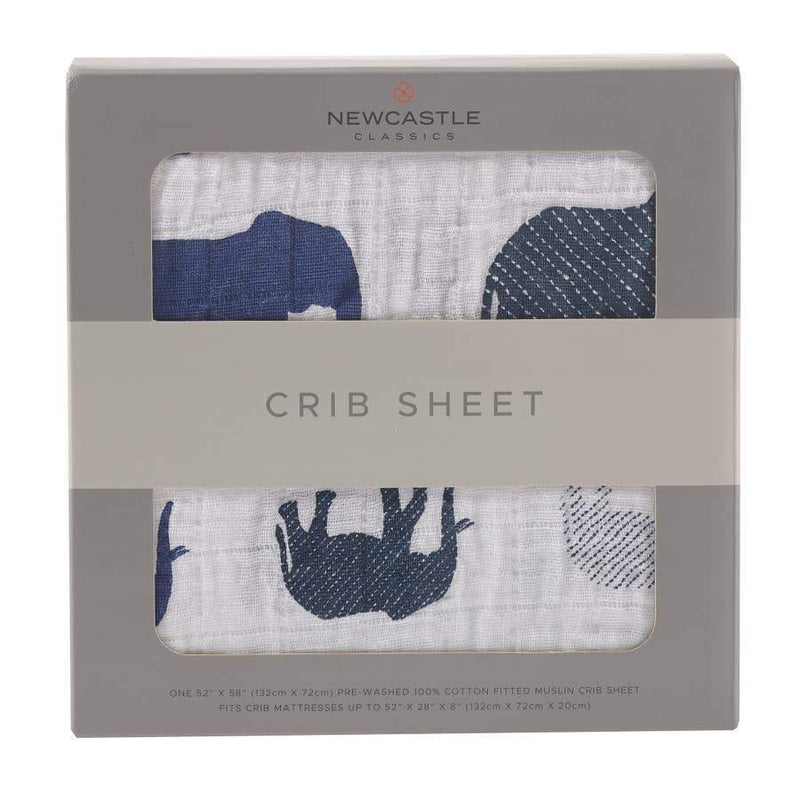 Newcastle Classics Blue Elephant Crib Sheet Crib Sheets 28" x 52" 