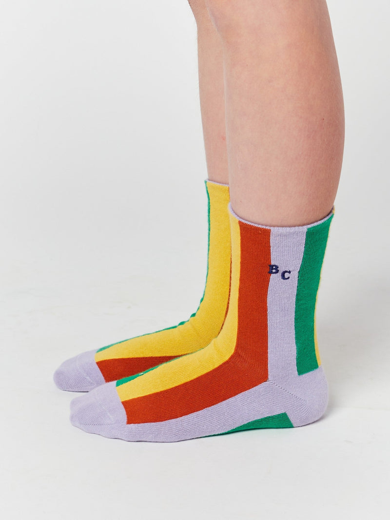 Color Stripes Long Socks-Bobo Choses-lobo nosara