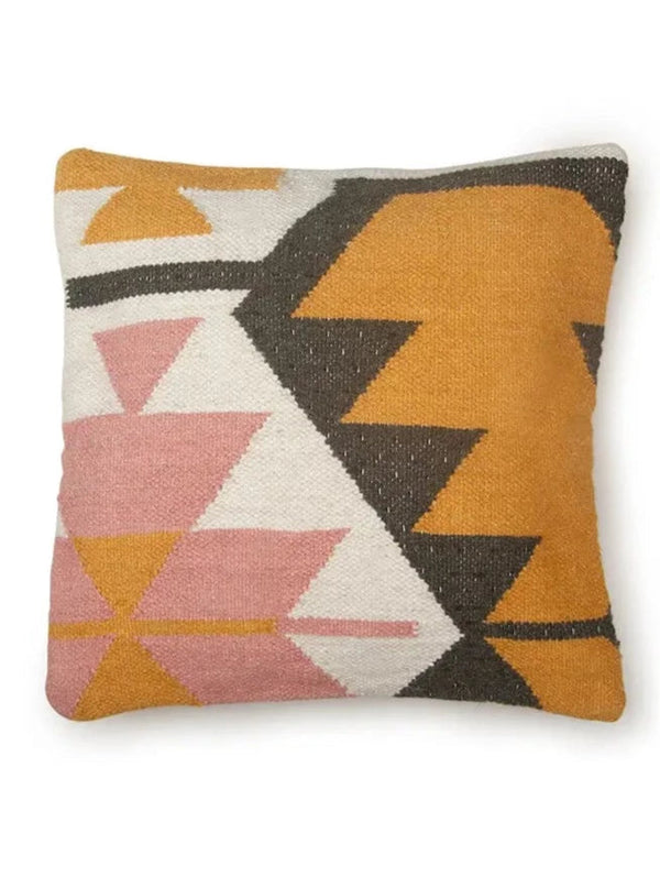 Desert Kilim Geometric Handloom Pillow-Casa Amarosa-lobo nosara