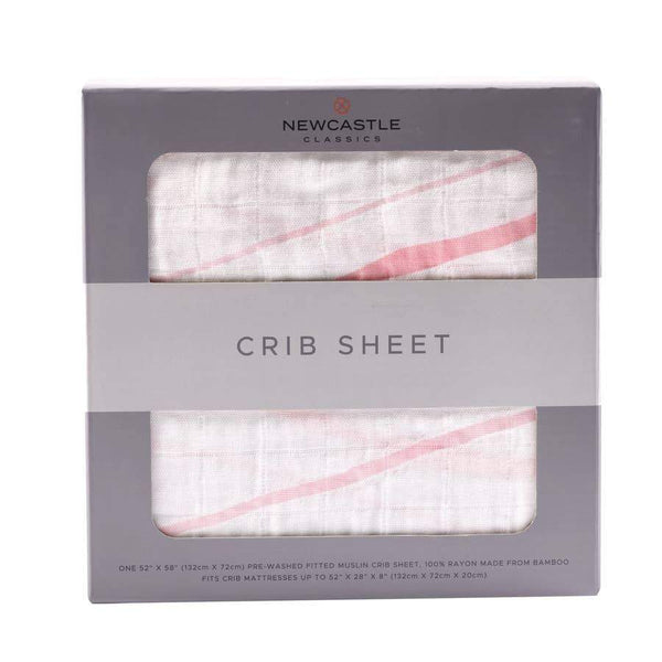 Newcastle Classics Pink Stripe Crib Sheet Crib Sheets 28" x 52" 