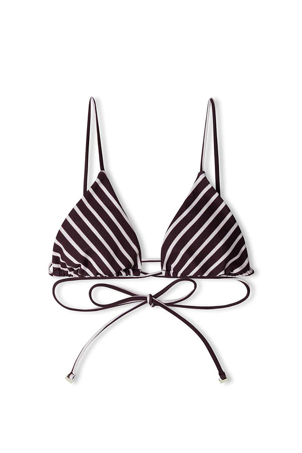 Plum Stripe Tie Triangle Bikini Top-Zulu & Zephyr-lobo nosara
