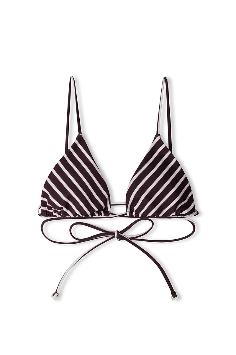 Plum Stripe Tie Triangle Bikini Top-Zulu & Zephyr-lobo nosara
