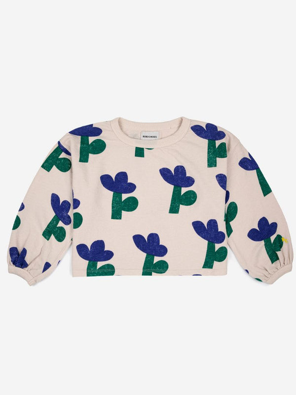 Sea Flower Cropped Sweatshirt-Bobo Choses-lobo nosara