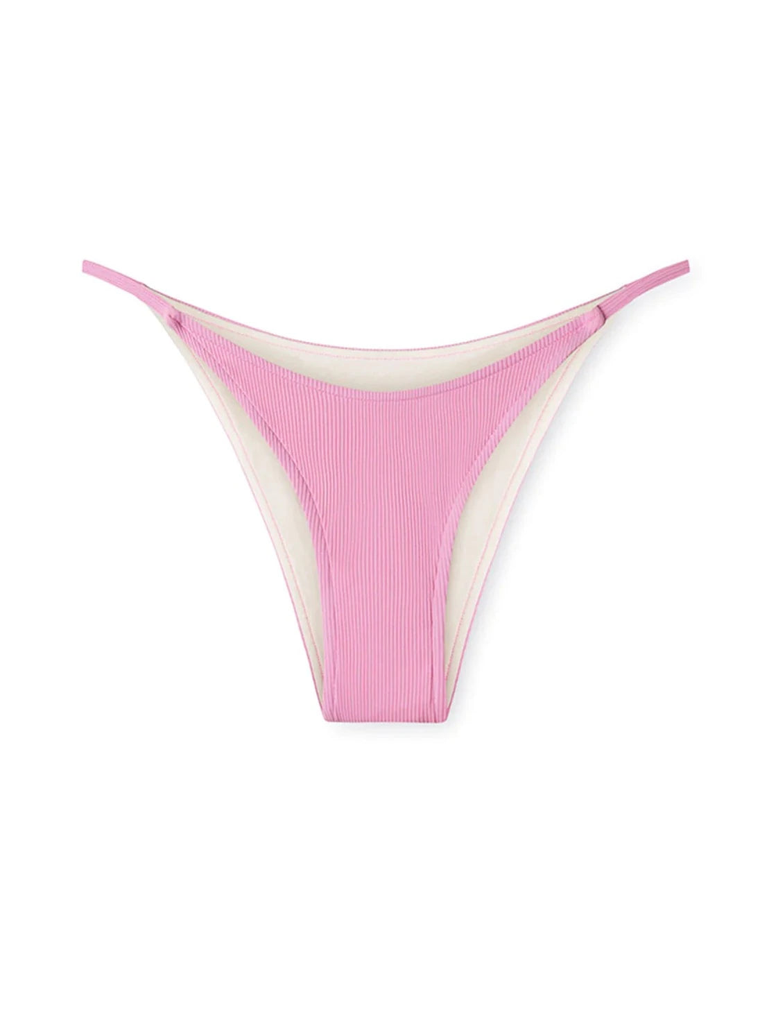 Sea Pink Ribbed String Curve Bikini Bottom – lobo nosara