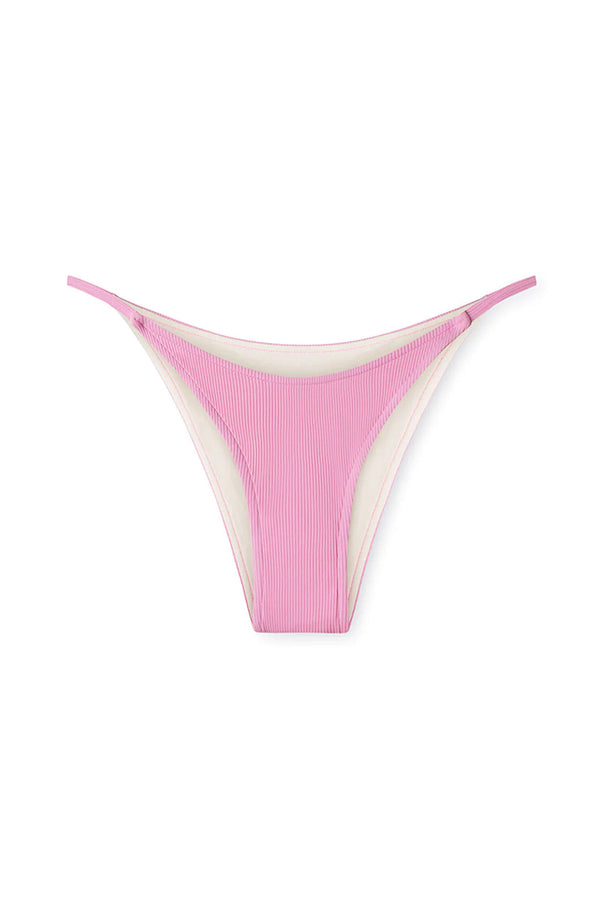 Sea Pink Ribbed String Curve Bikini Bottom-Zulu & Zephyr-lobo nosara