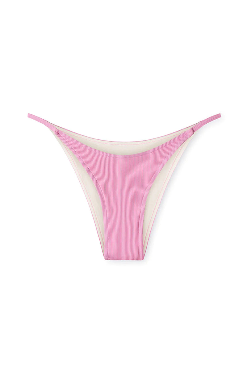 Sea Pink Ribbed String Curve Bikini Bottom-Zulu & Zephyr-lobo nosara