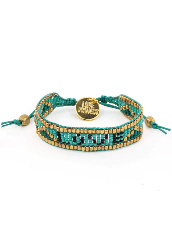 Taj LOVE Bracelet - Turquoise & Black-love is project-lobo nosara