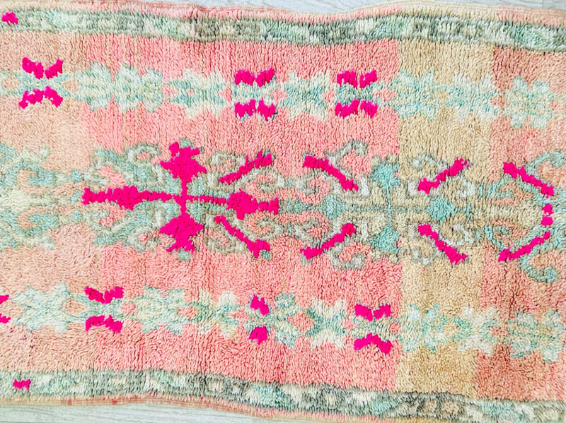 Vintage Boujaad Rug - Pink Runner-Moroccan Rugs-lobo nosara